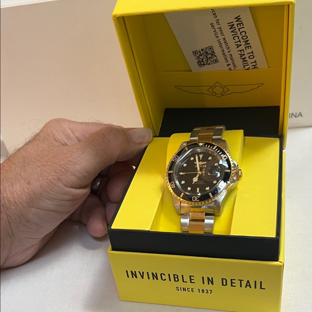 Invicta Pro Diver Automatic Men's Watch - 44mm, Gold, Steel (36973)
